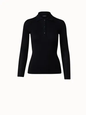 Cashmere Silk Rib Knit Pullover Akris