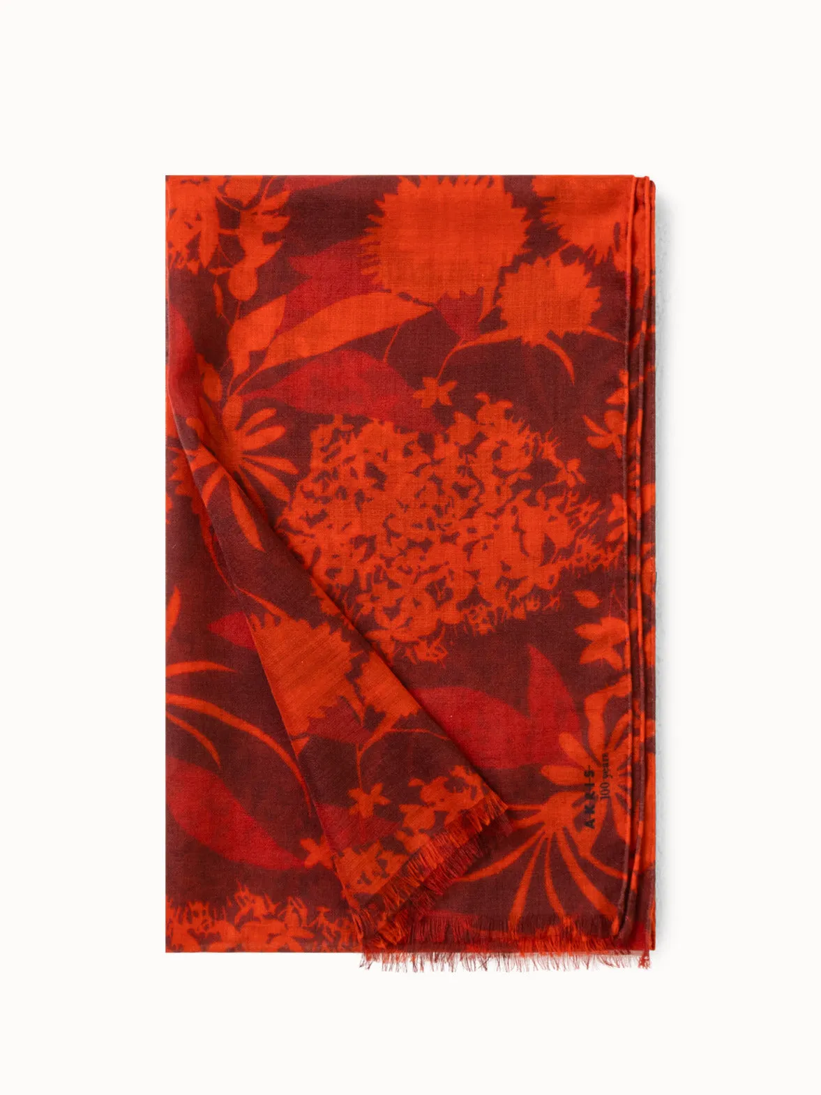 Cashmere Silk Scarf with Abraham Flower Print Akris