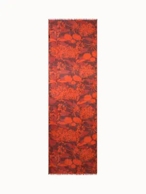 Cashmere Silk Scarf with Abraham Flower Print Akris