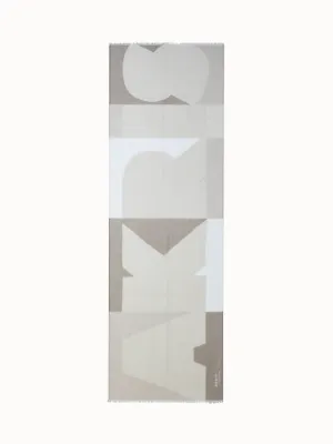 Cashmere Silk Scarf with Composed Letters Print Akris