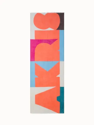 Cashmere Silk Scarf with Composed Letters Print Akris
