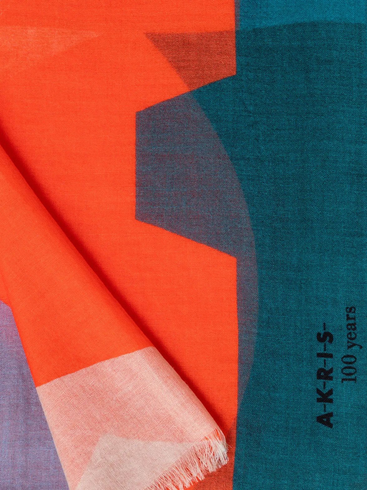 Cashmere Silk Scarf with Composed Letters Print Akris