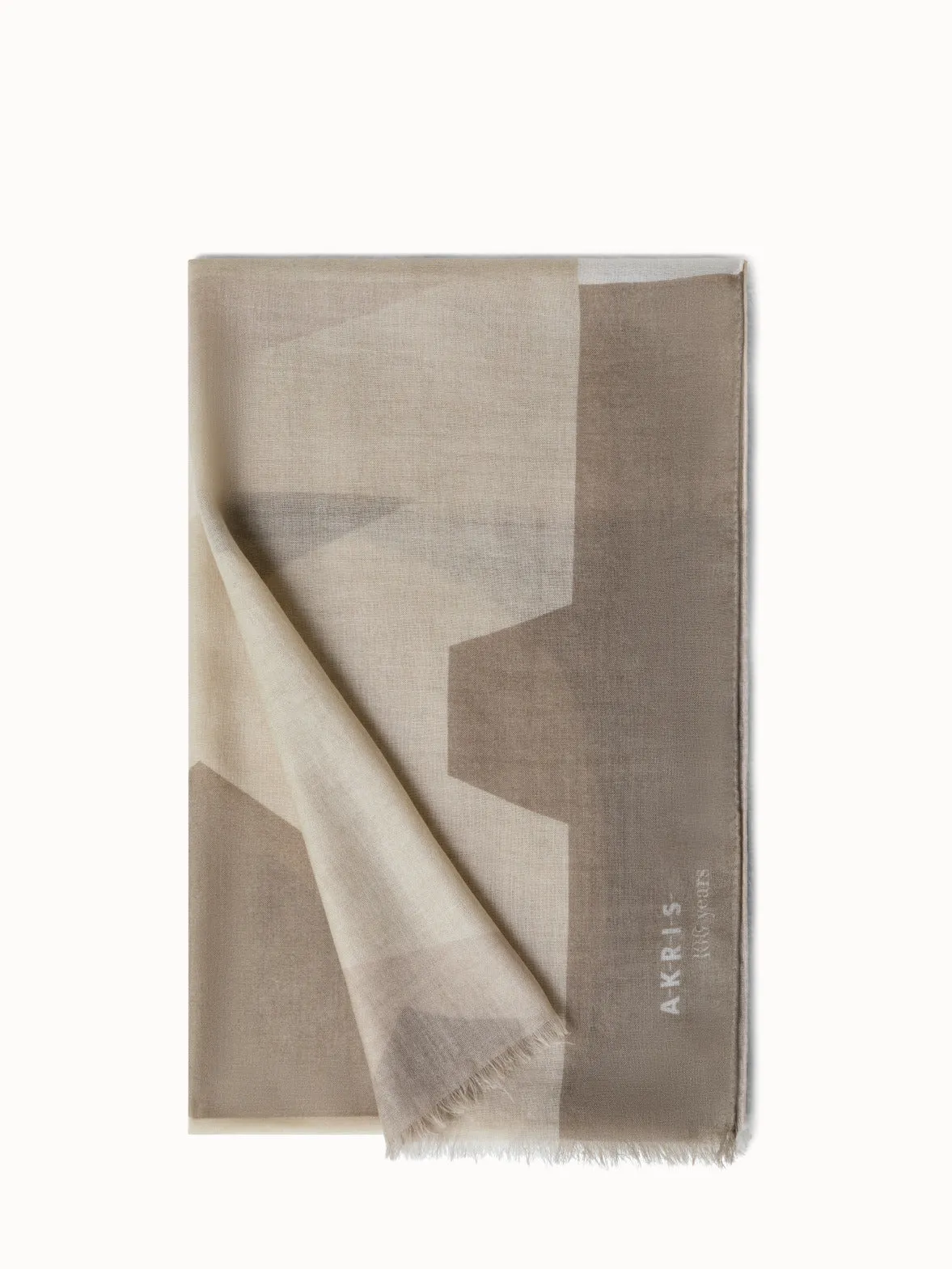 Cashmere Silk Scarf with Composed Letters Print Akris