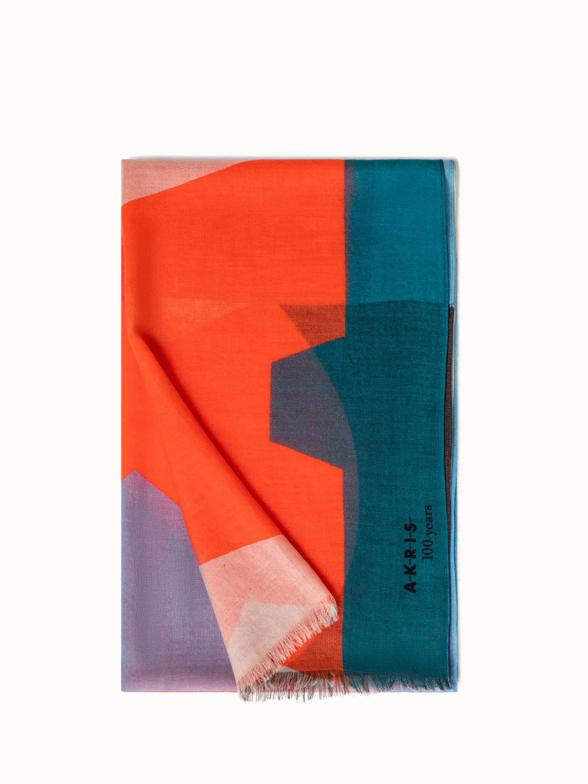 Cashmere Silk Scarf with Composed Letters Print Akris