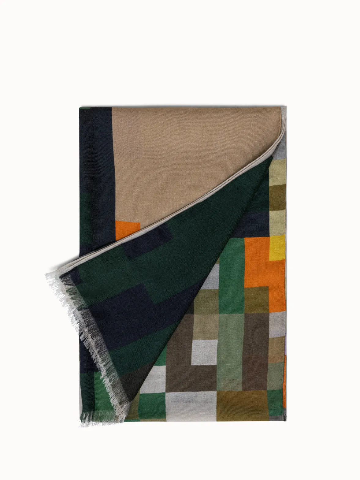 Cashmere Silk Scarf with Flowers at Home Print Akris