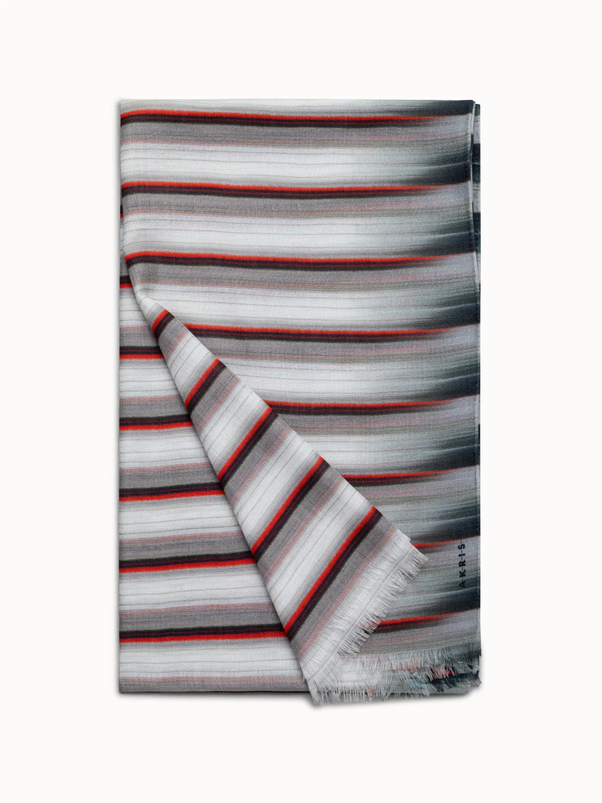 Cashmere Silk Scarf with Formula One Print Akris