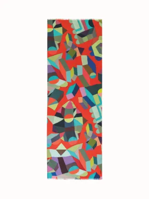Cashmere Silk Scarf with Indian Summer Print Akris