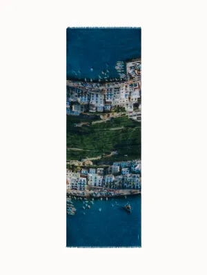 Cashmere Silk Scarf with Marina Grande Print Akris