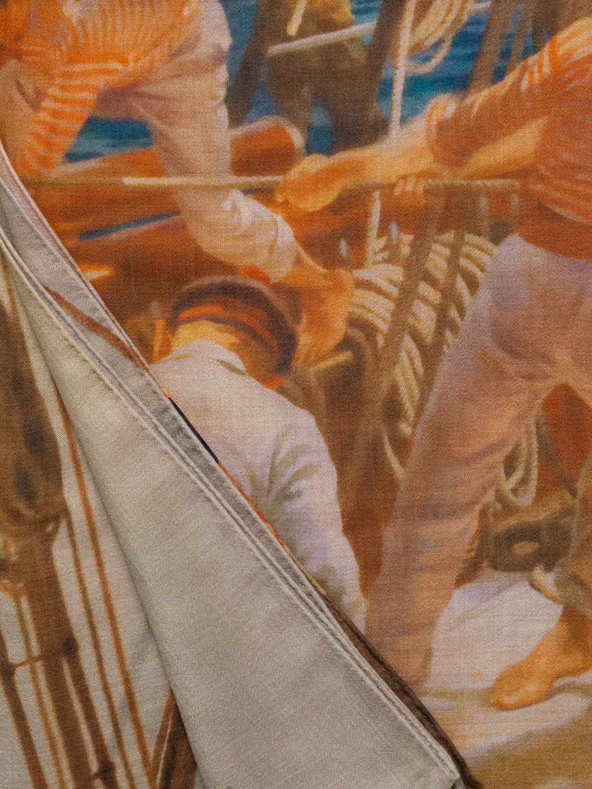 Cashmere Silk Scarf with Prince Albert Print Akris