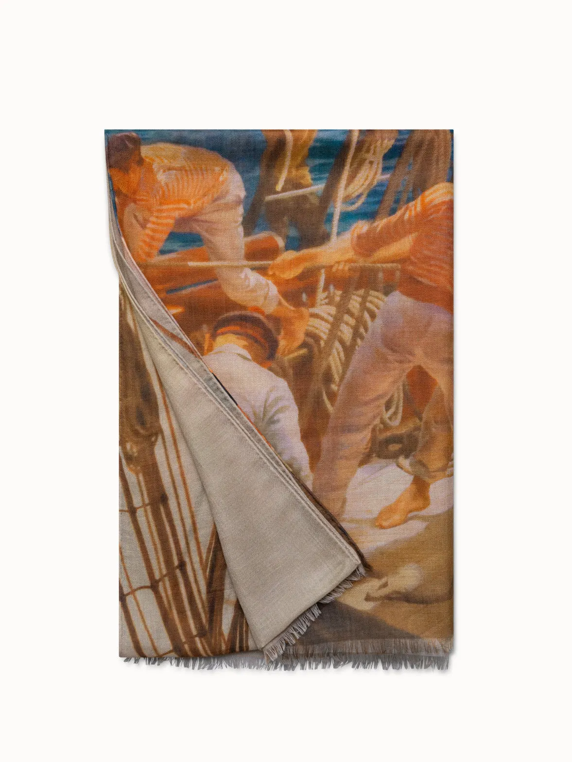 Cashmere Silk Scarf with Prince Albert Print Akris