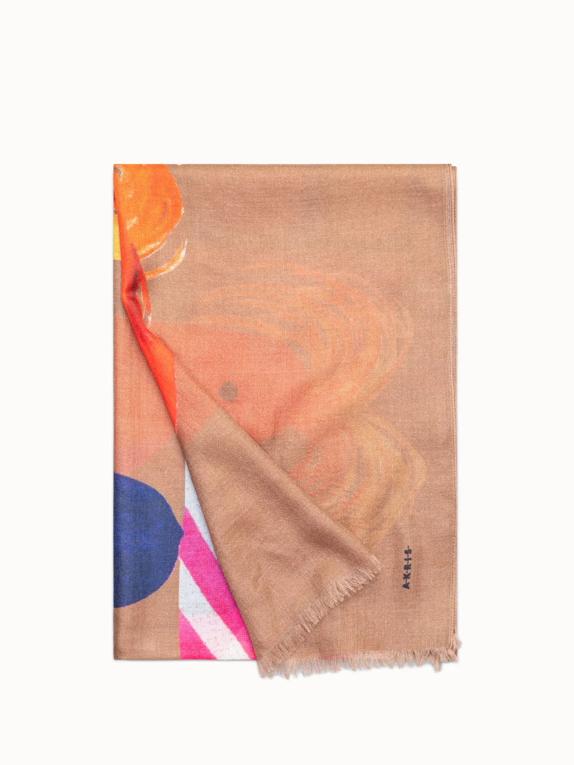 Cashmere Silk Scarf with Rooster Print Akris