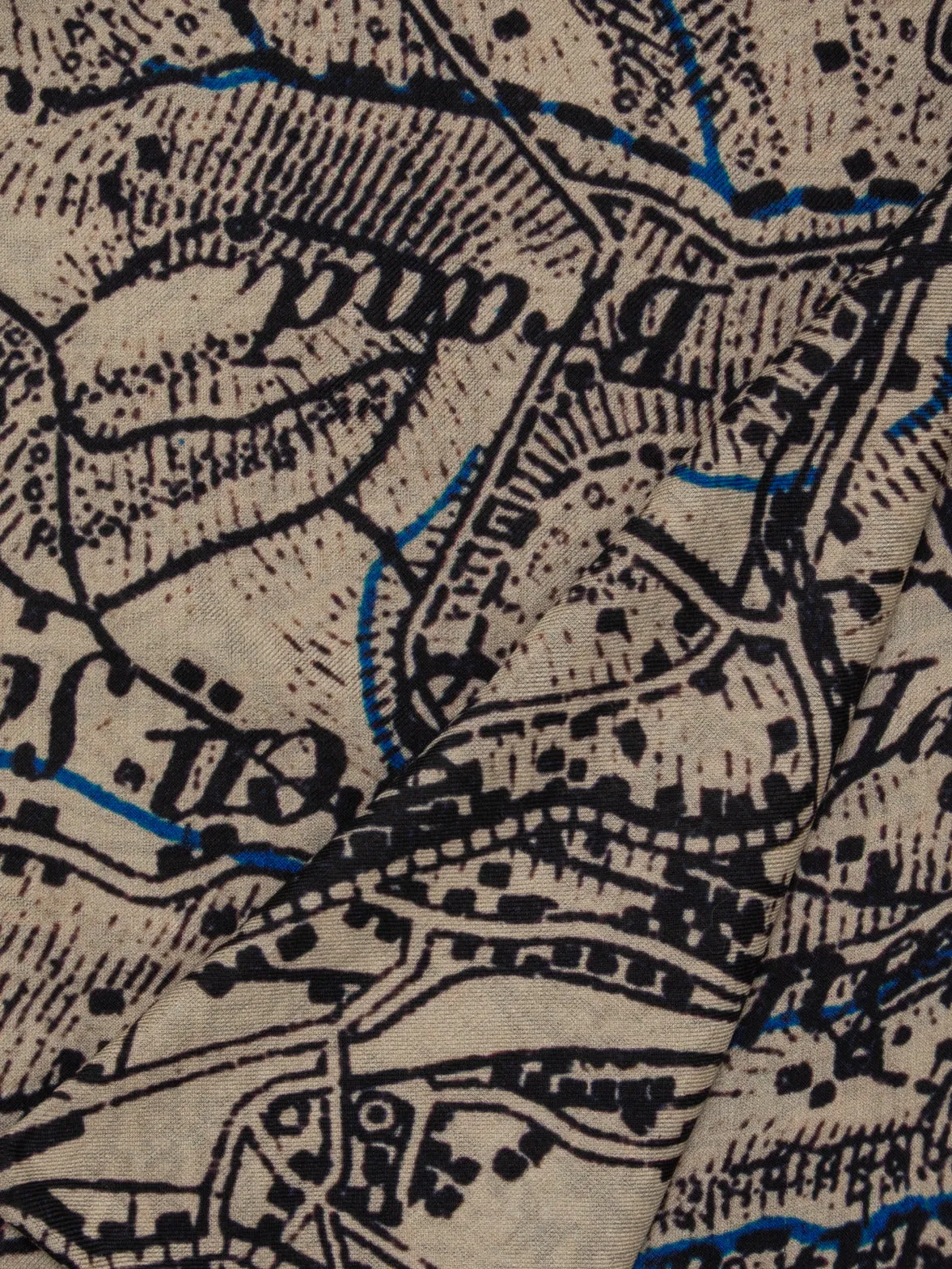 Cashmere Silk Scarf with St. Gallen Map Print Akris