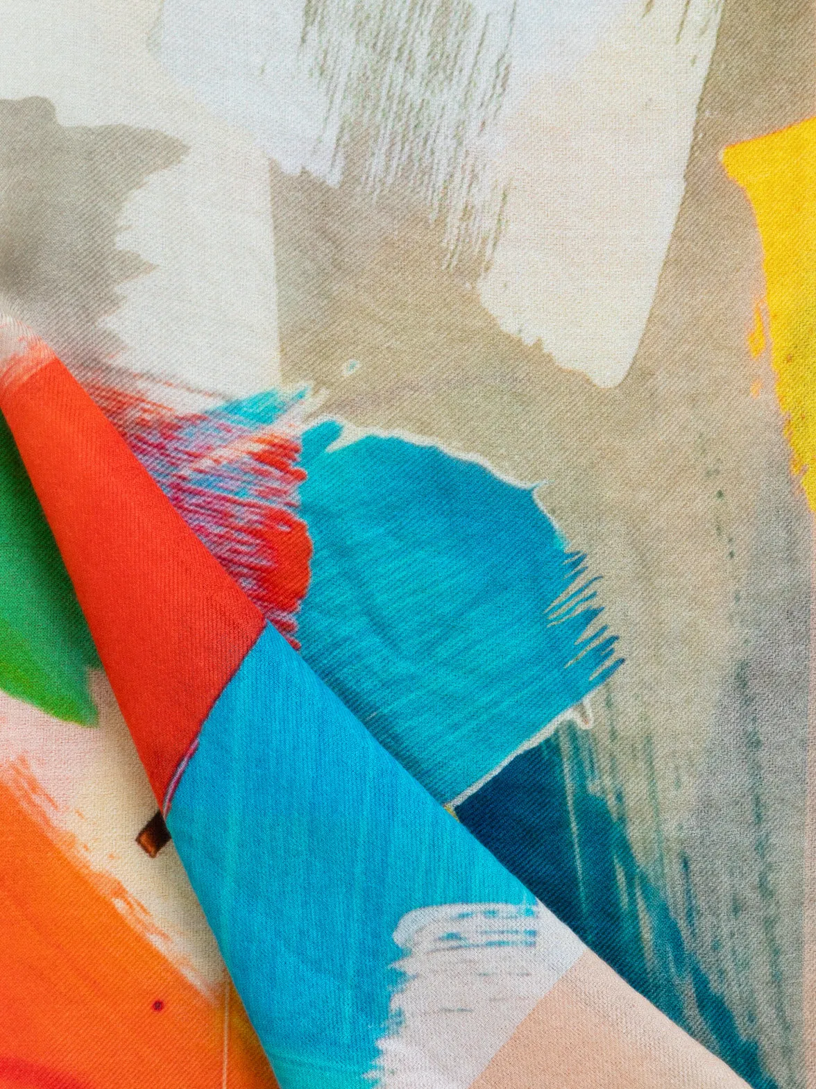 Cashmere Silk Scarf with Stroke on Paper Print Akris