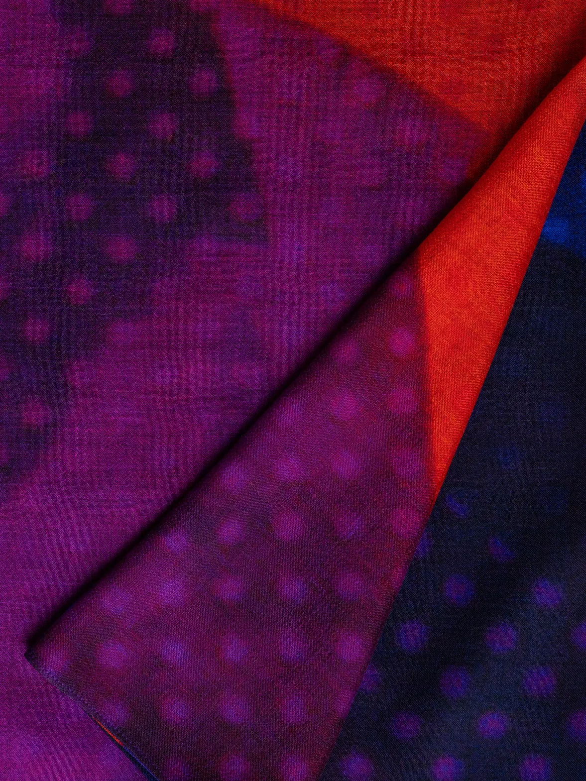 Cashmere Silk Scarf with Superimposition Print Akris