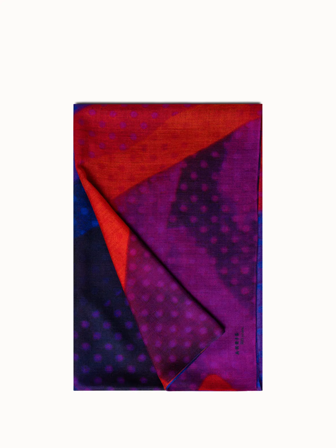 Cashmere Silk Scarf with Superimposition Print Akris