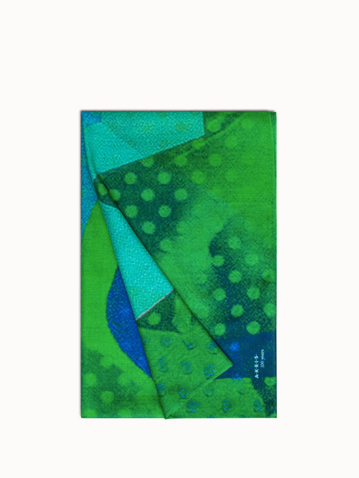 Cashmere Silk Scarf with Superimposition Print Akris