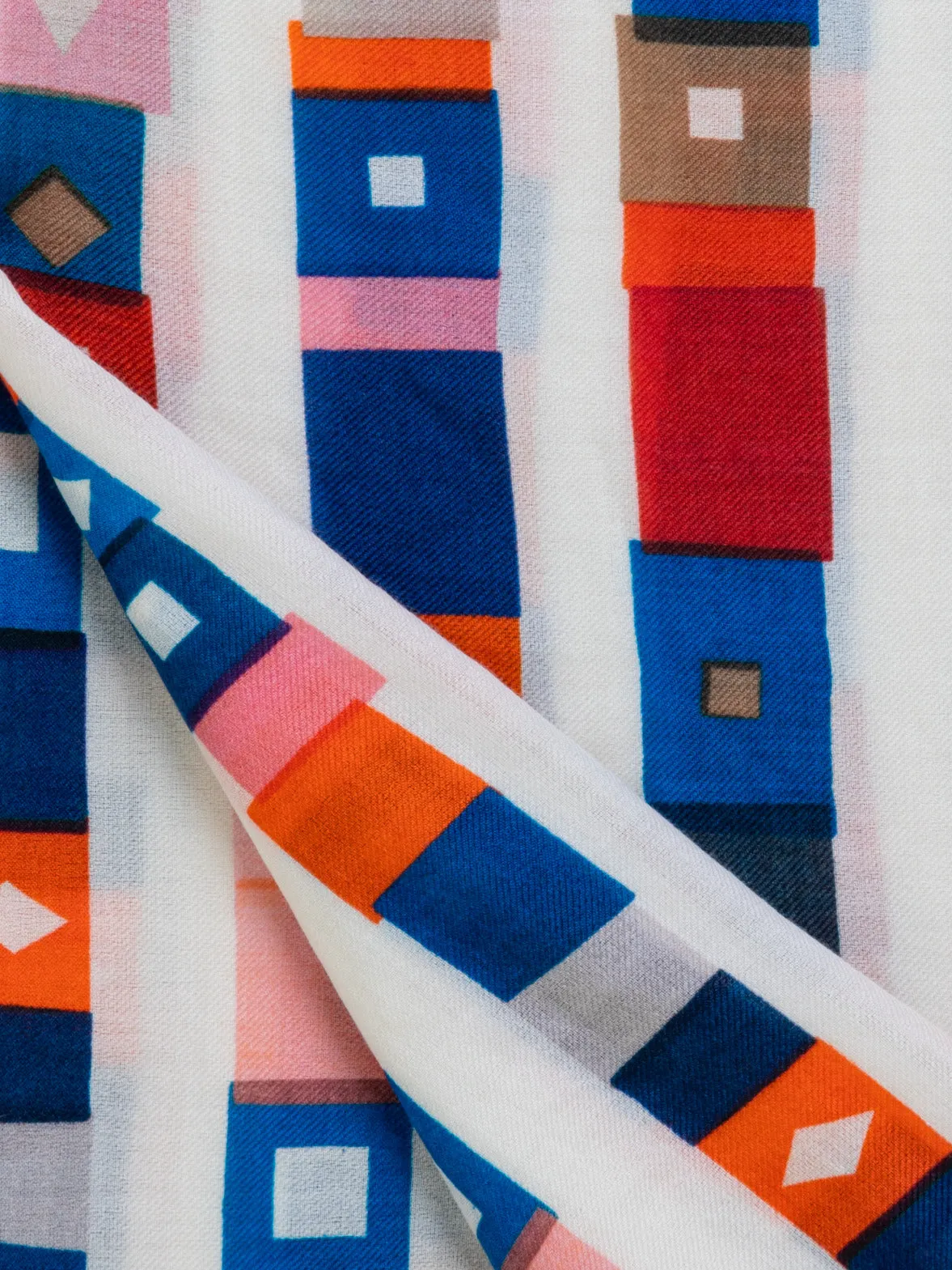 Cashmere Silk Scarf with Superstripe Print Akris