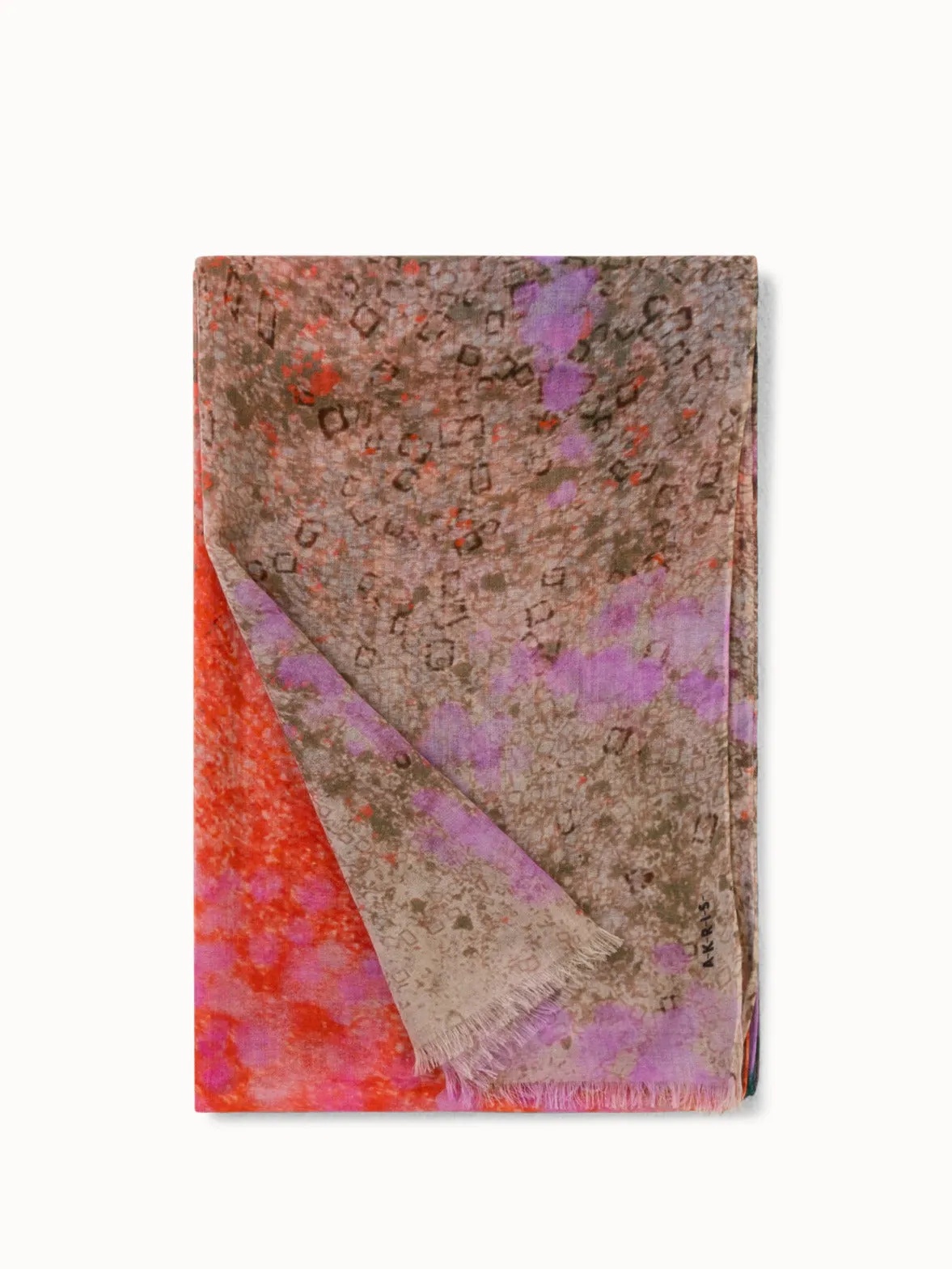 Cashmere Silk Scarf with Waterlilly print Akris