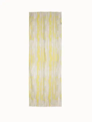 Cashmere Silk Scarf with Waterstripe Print Akris