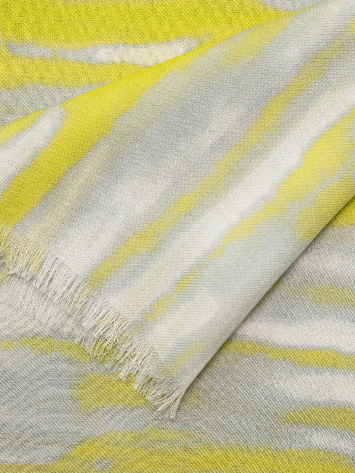 Cashmere Silk Scarf with Waterstripe Print Akris
