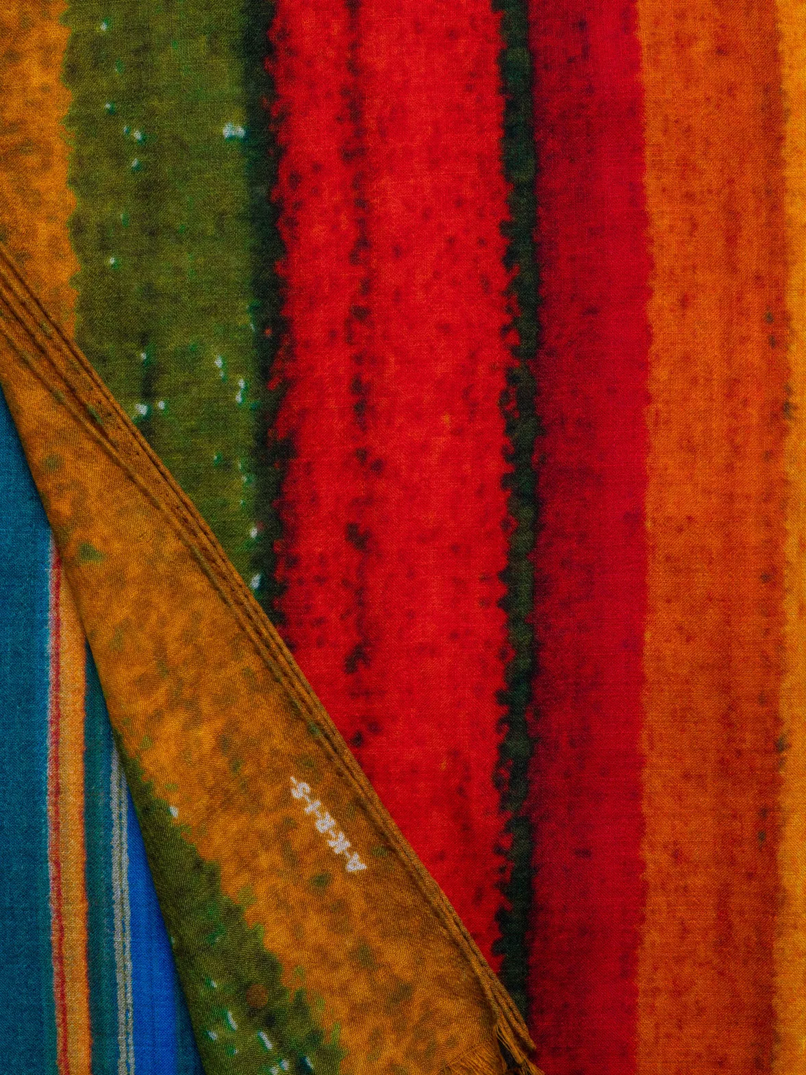 Cashmere Silk Scarf with Wind Turbine Print Akris