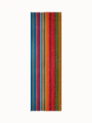 Cashmere Silk Scarf with Wind Turbine Print Akris