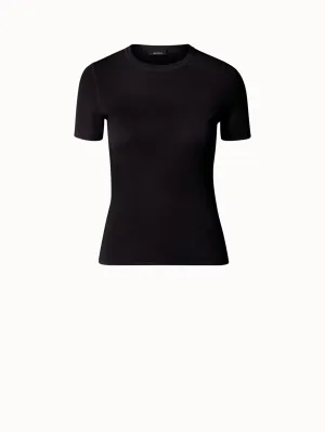Cashmere Silk Short Sleeve Knit Pullover Akris