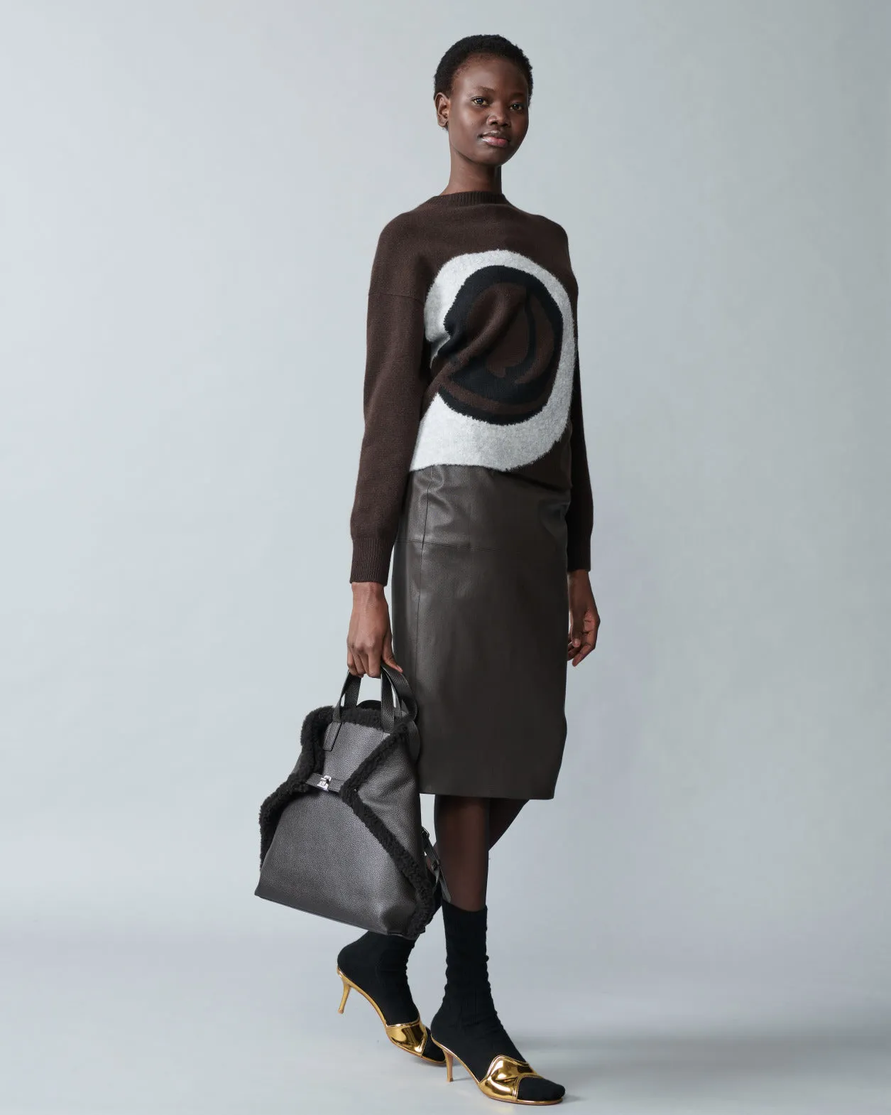 Cashmere Silk Sweater with Bouclé Loop Design Akris