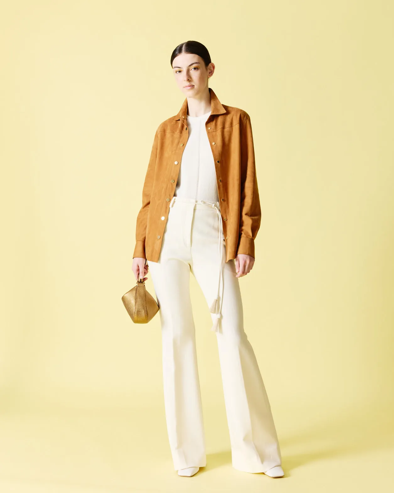 Cashmere Sweater with Fine Sheer Stripe Akris