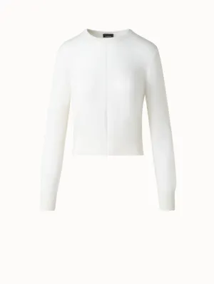 Cashmere Sweater with Fine Sheer Stripe Akris