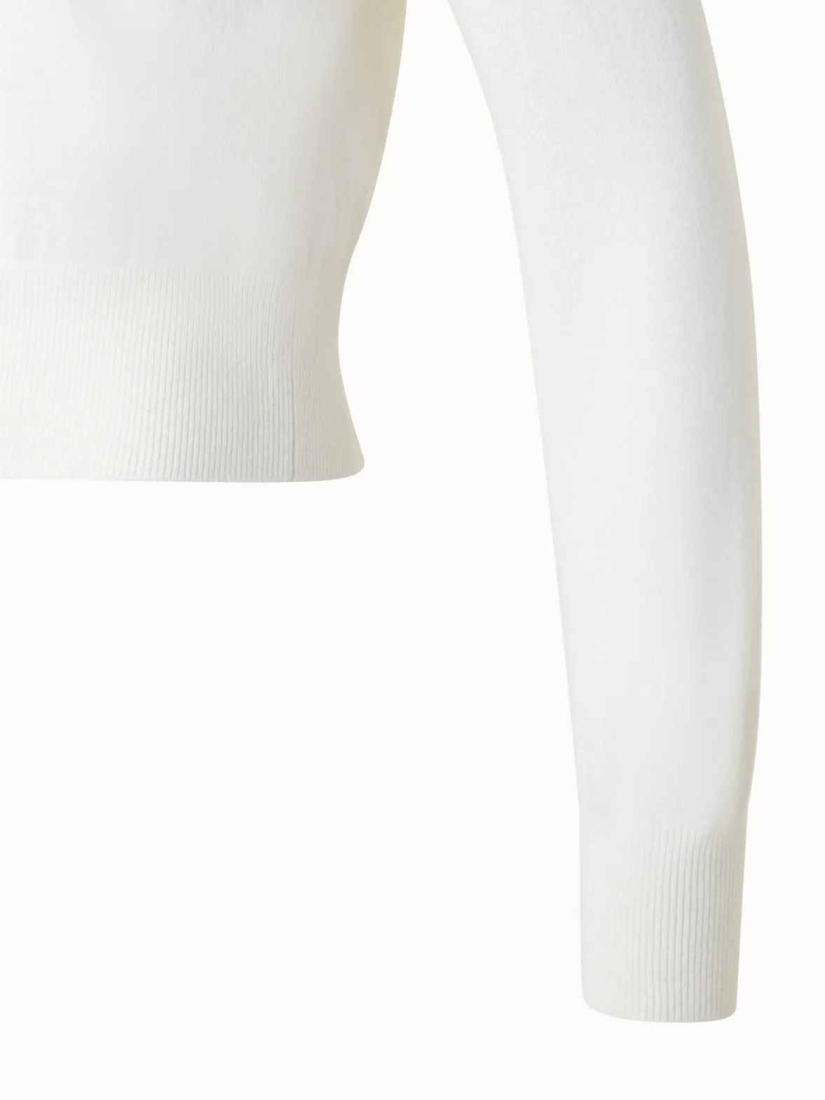 Cashmere Sweater with Fine Sheer Stripe Akris