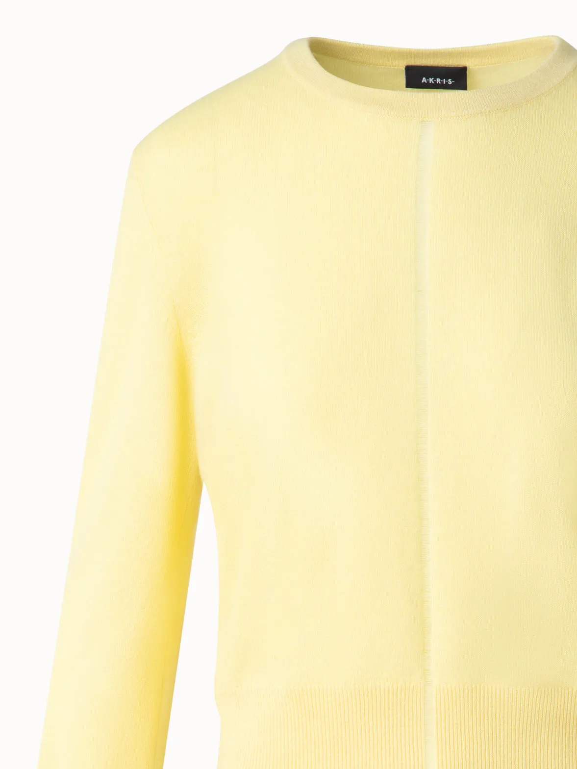 Cashmere Sweater with Fine Sheer Stripe Akris