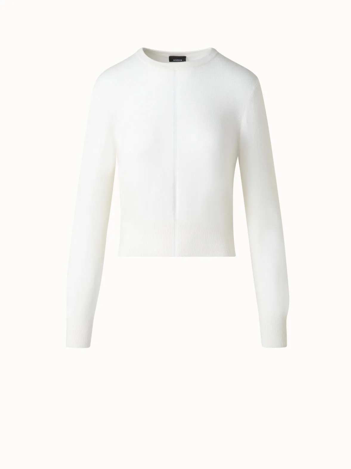 Cashmere Sweater with Fine Sheer Stripe Akris