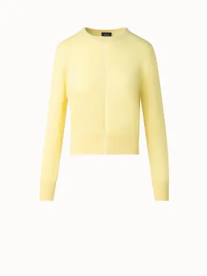 Cashmere Sweater with Fine Sheer Stripe Akris