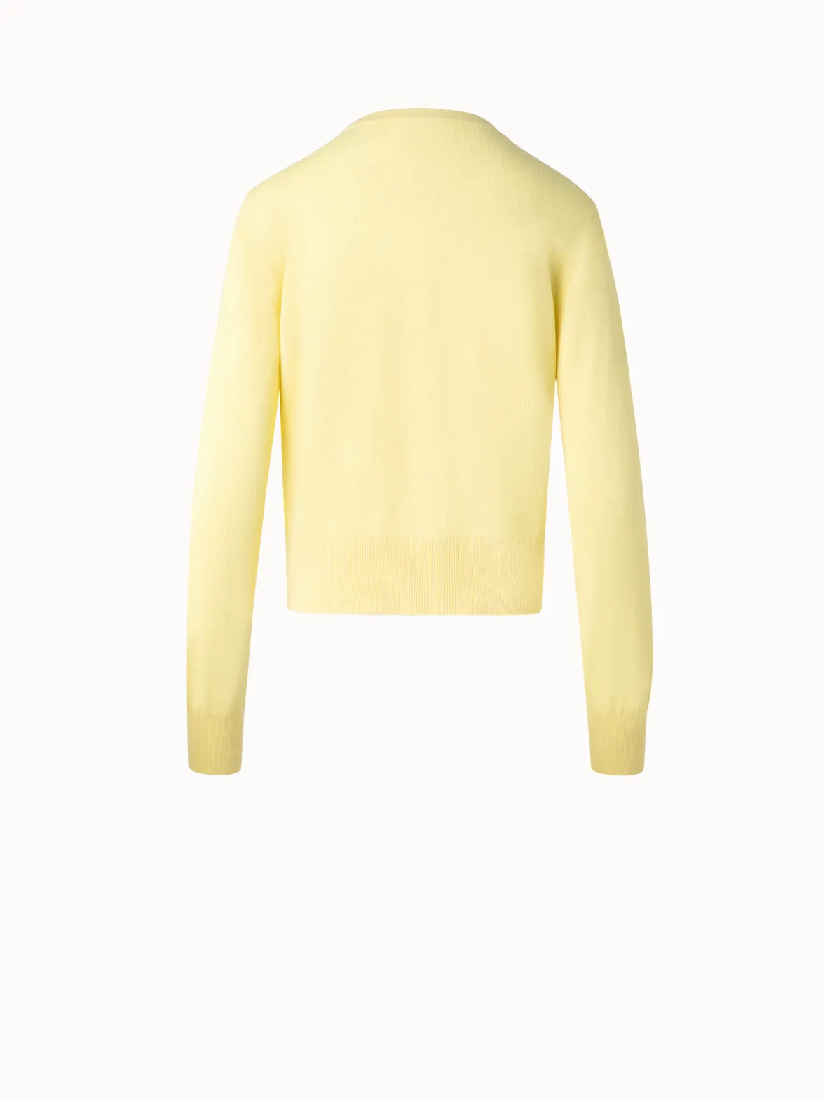 Cashmere Sweater with Fine Sheer Stripe Akris