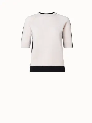 Cashmere Two-Tone Knit Pullover Akris