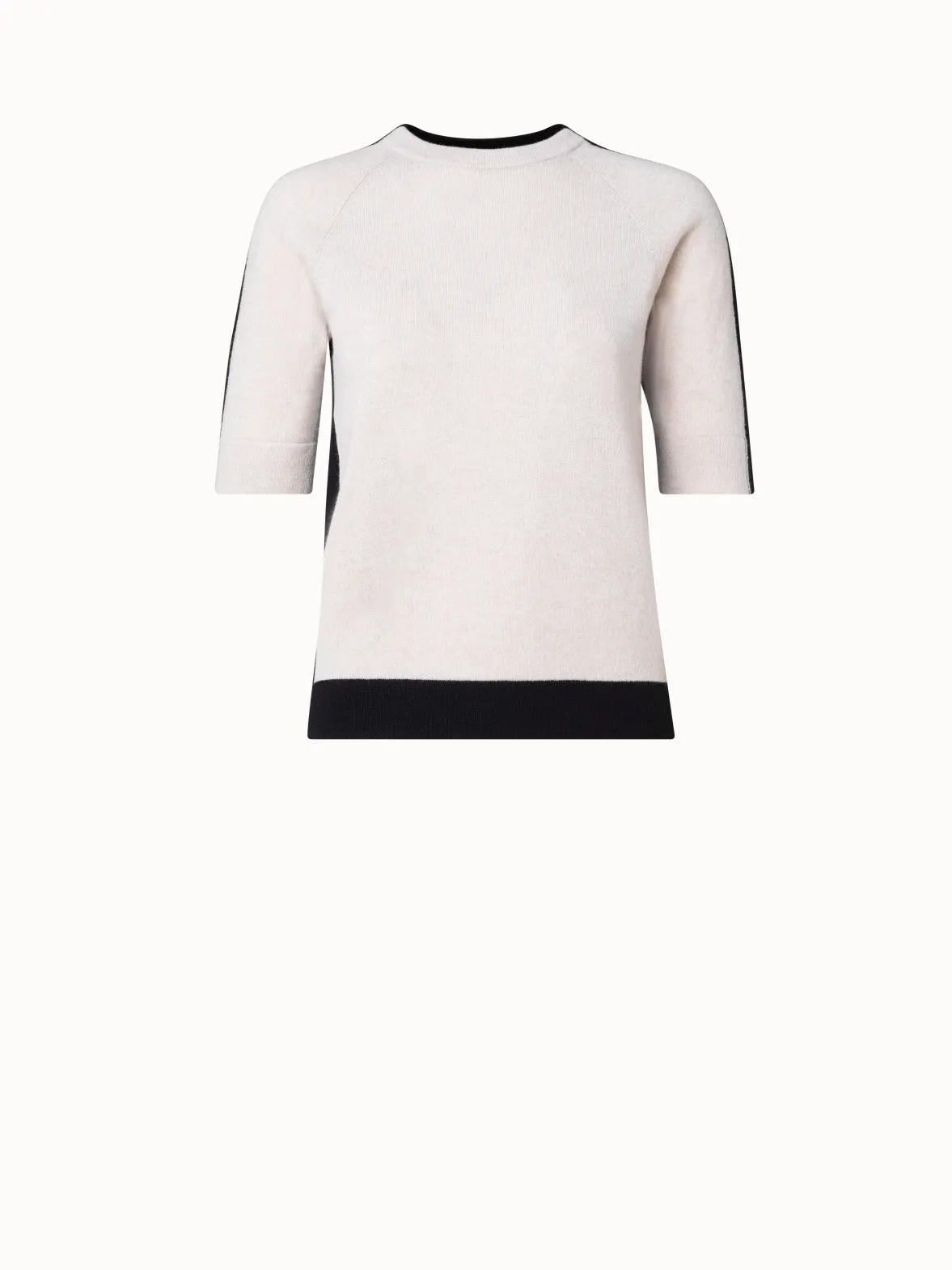 Cashmere Two-Tone Knit Pullover Akris