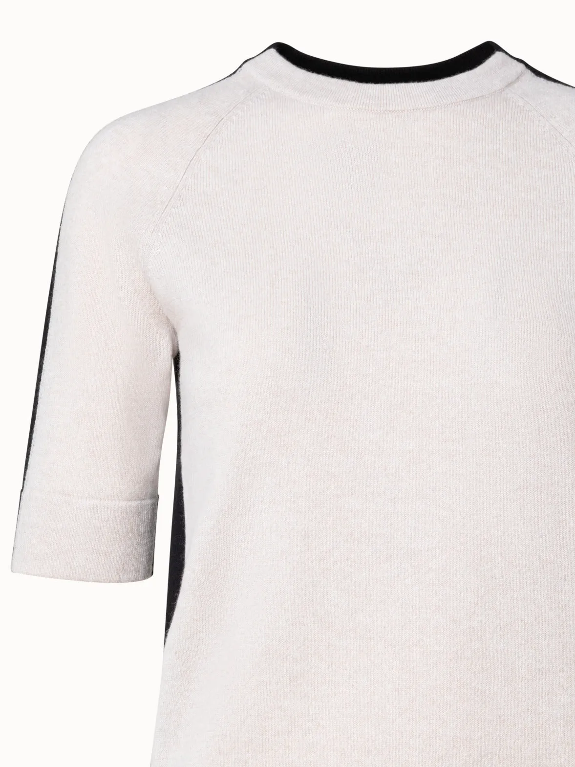 Cashmere Two-Tone Knit Pullover Akris