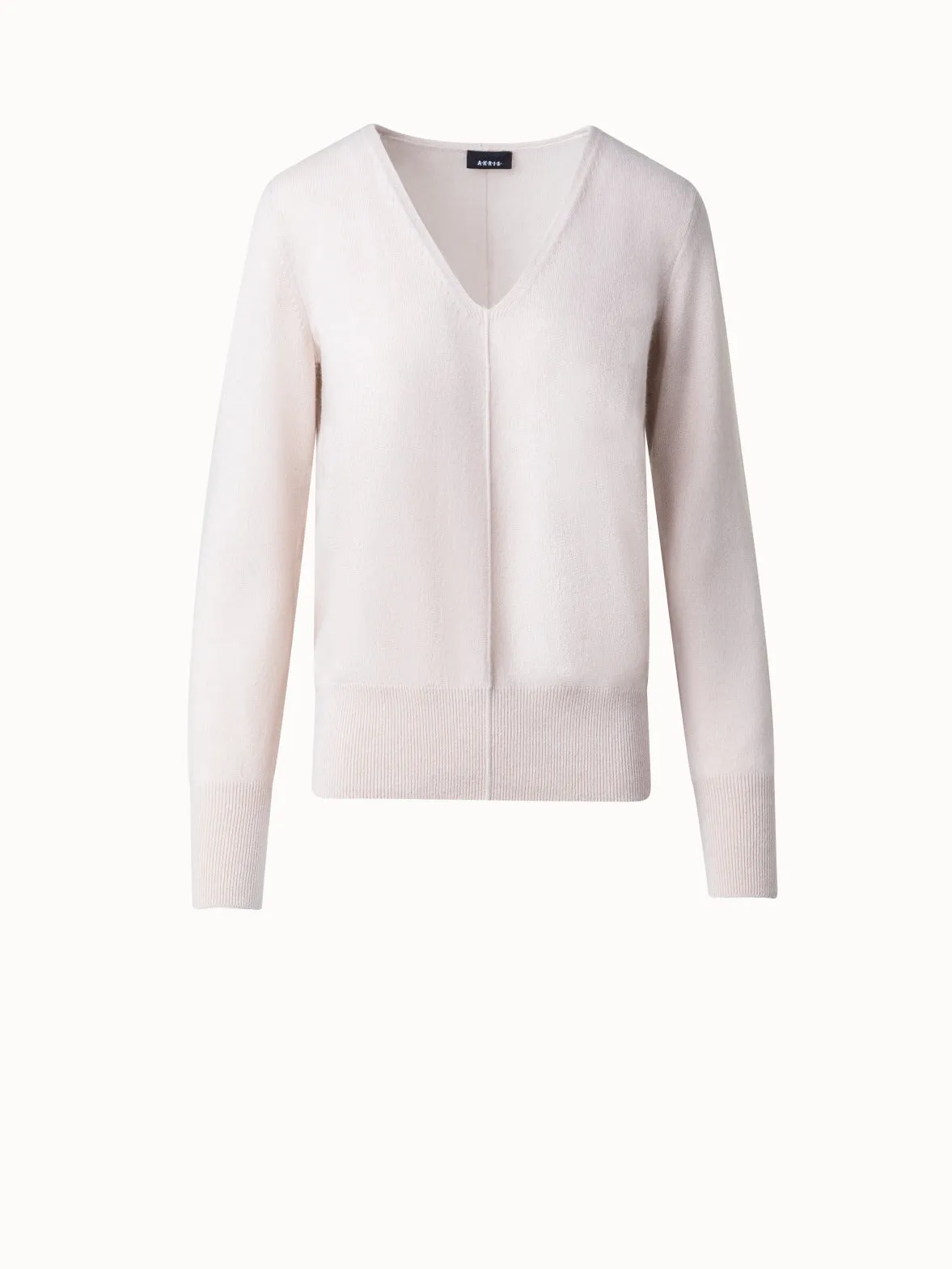 Cashmere V-Neck Knit Pullover Akris