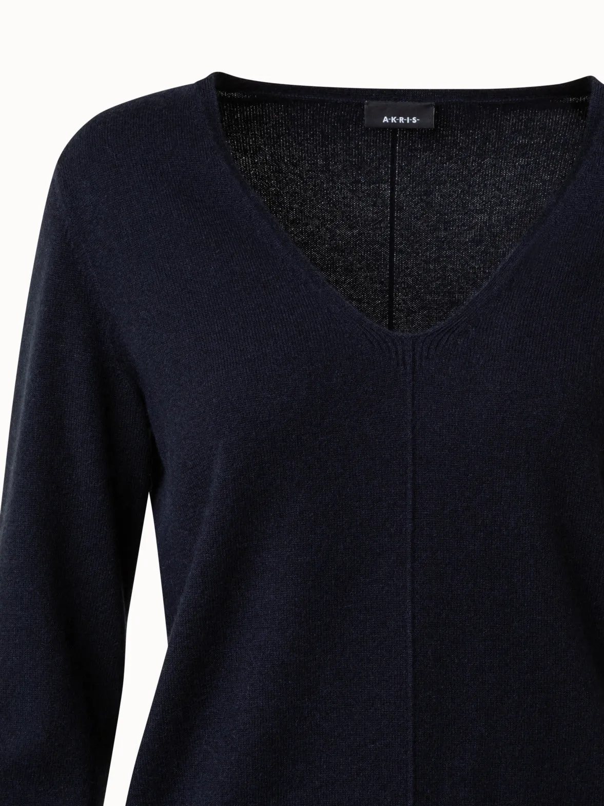 Cashmere V-Neck Knit Pullover Akris