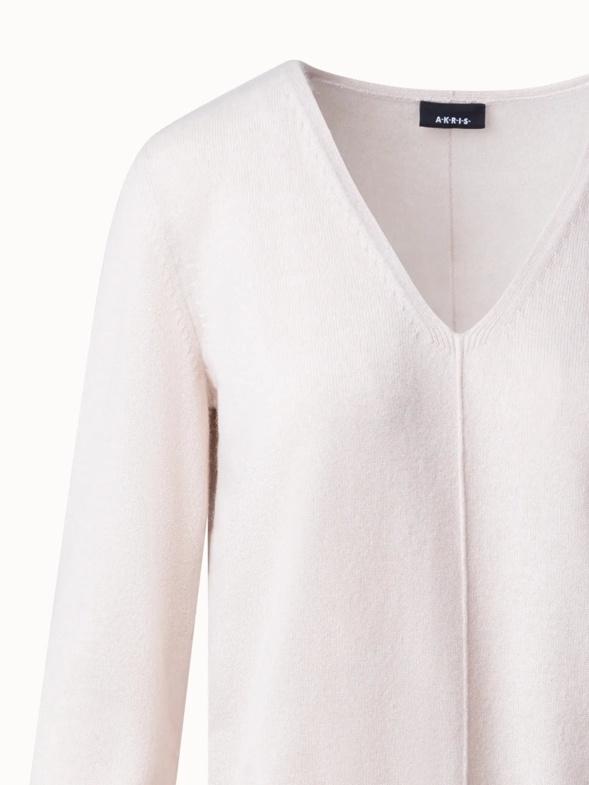 Cashmere V-Neck Knit Pullover Akris