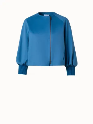 Cashwool Bomber Jacket with Volume Sleeves Akris