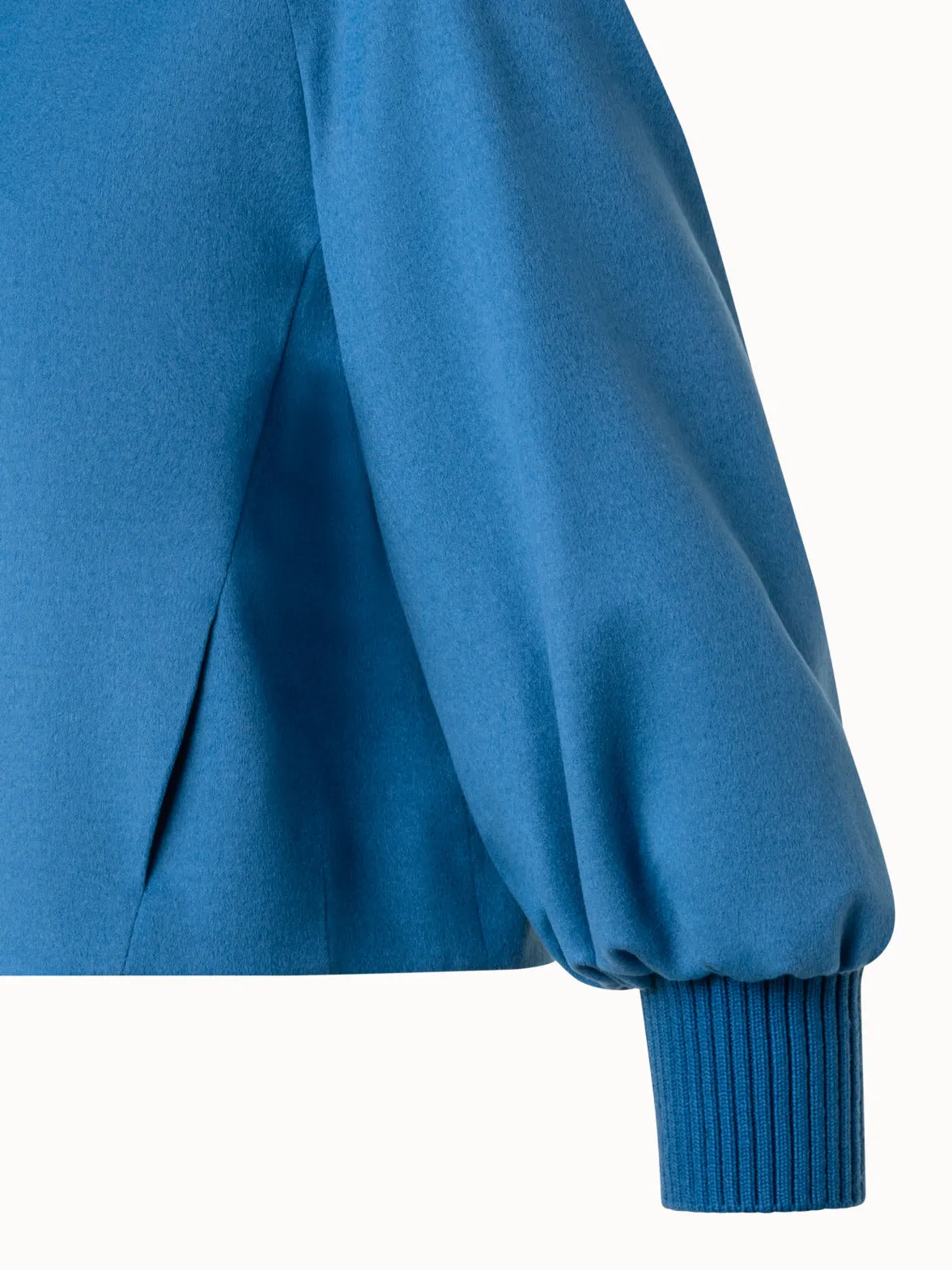 Cashwool Bomber Jacket with Volume Sleeves Akris