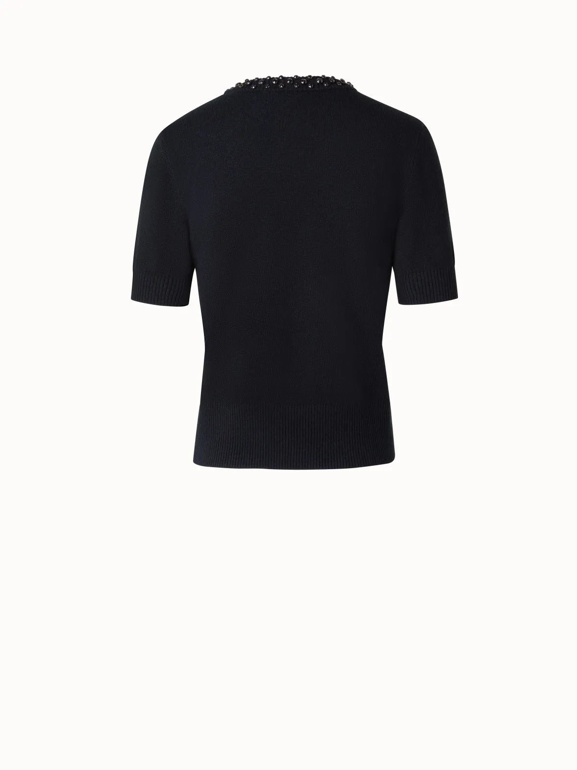 Cashwool Knit Sweater with Diamond Studs Akris