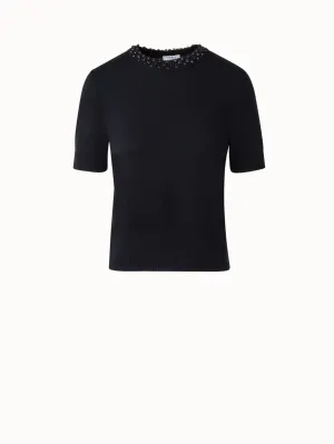Cashwool Knit Sweater with Diamond Studs Akris