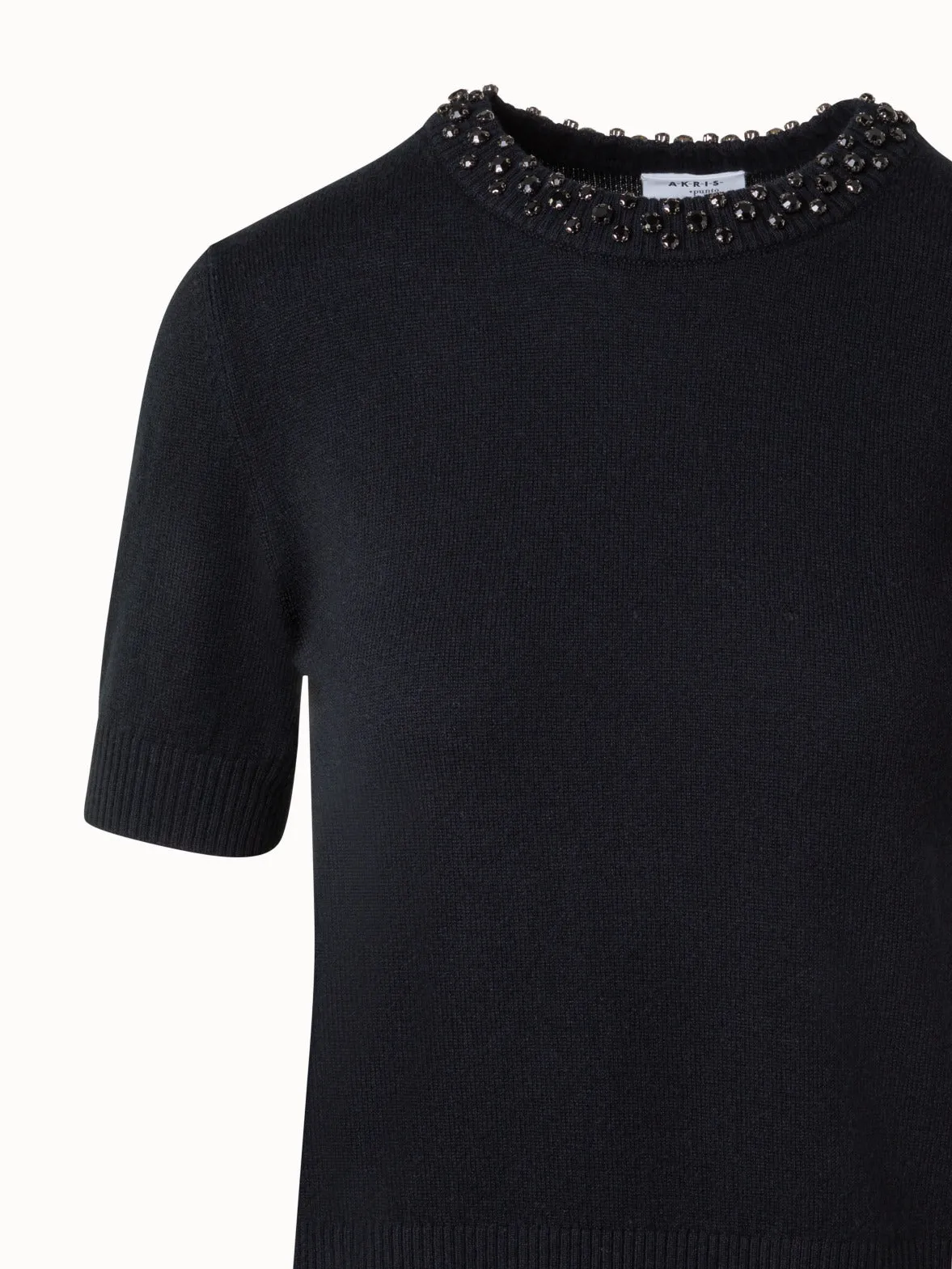 Cashwool Knit Sweater with Diamond Studs Akris
