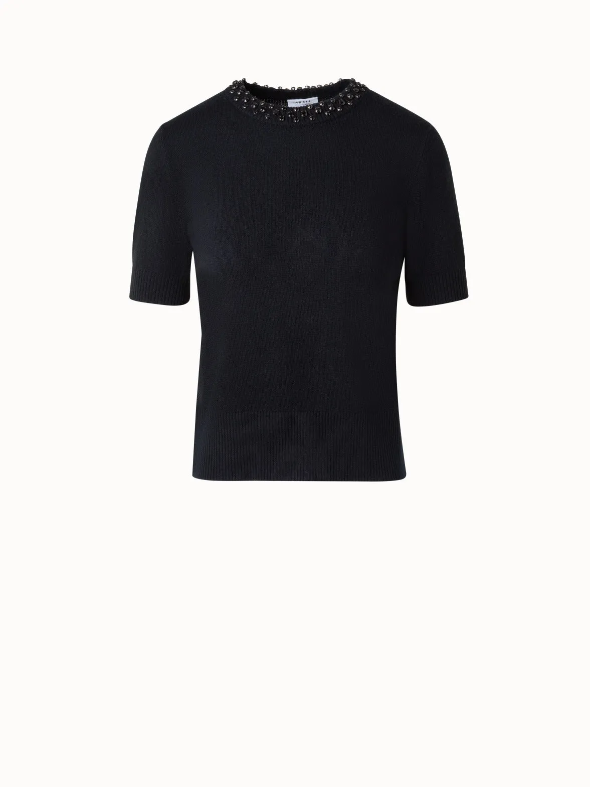 Cashwool Knit Sweater with Diamond Studs Akris