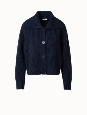 Chunky Knit Cardigan in Wool Cashmere Blend Akris