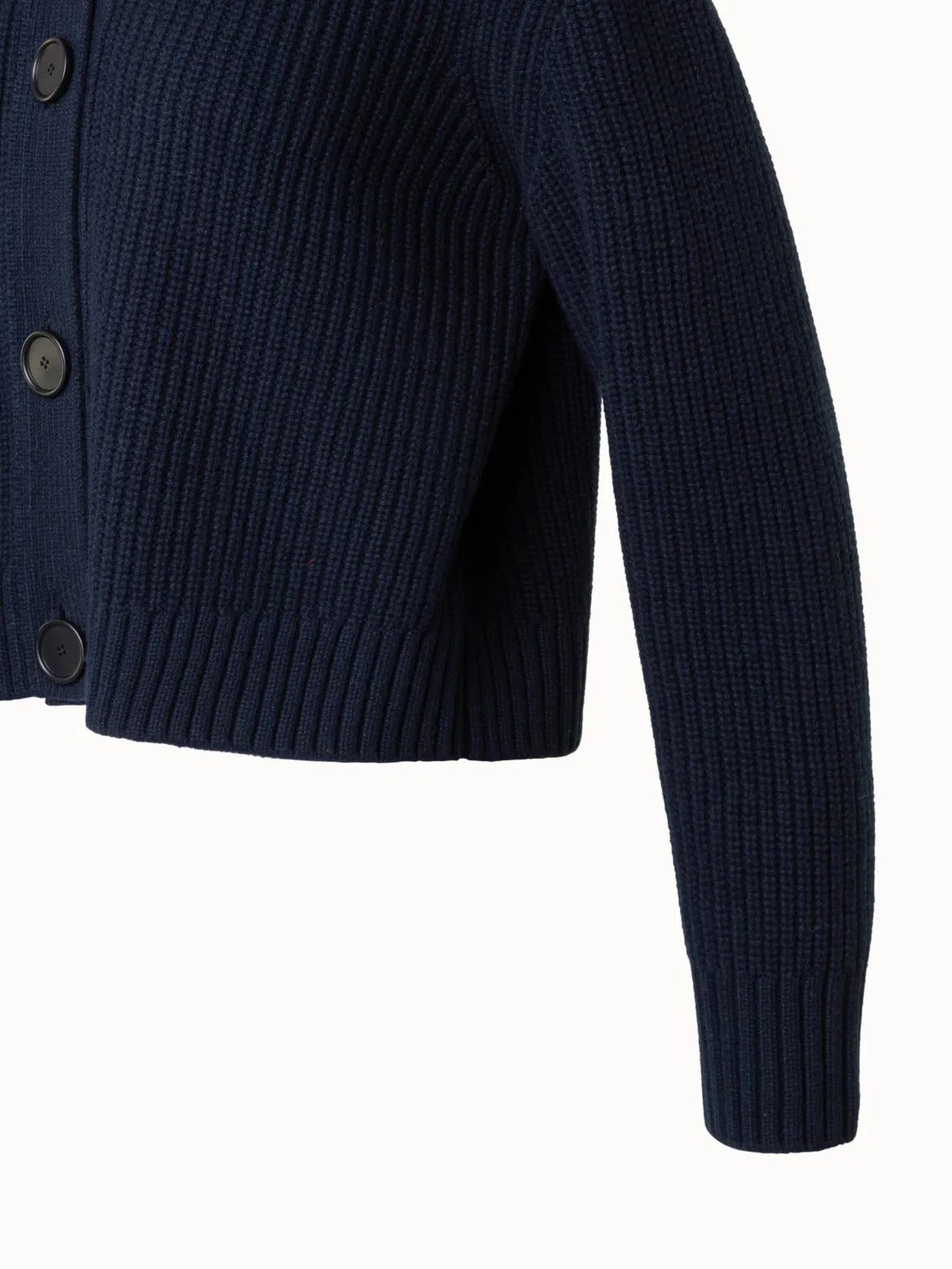 Chunky Knit Cardigan in Wool Cashmere Blend Akris