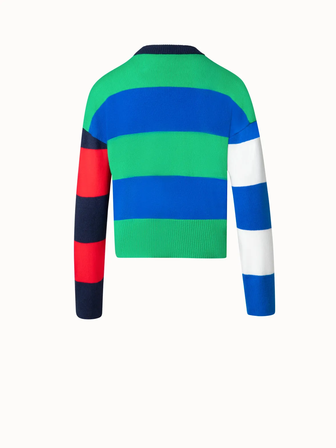 Colorblock Sweater in a Wool Cashmere Blend Akris